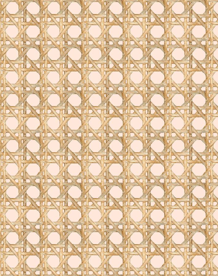 Faux Large Caning Peel and Stick Wallpaper - Peach Textured Self-Adhesive Wallpaper for Bedroom, Living Room & Home Decor | Easy to Install Removable Wallpaper