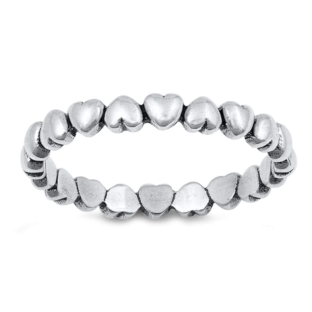 925 Sterling Silver Heart Band Ring - Romantic Love Jewelry Gift for Women with Elegant Gift Box | Perfect for Valentine's Day, Anniversary & Special Occasions