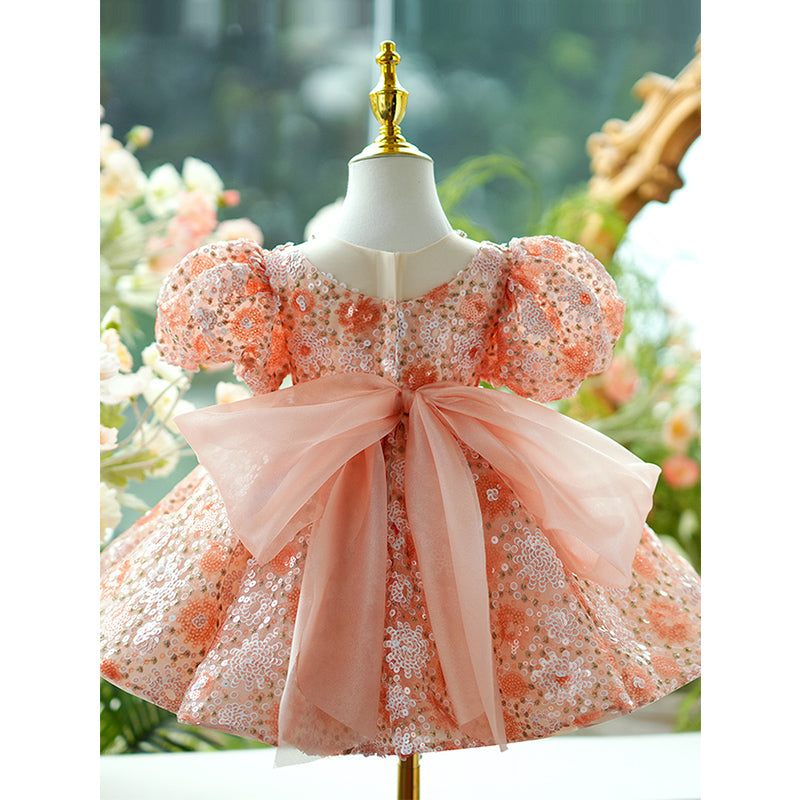 Sparkly Flower Girl Dress for Toddlers - Elegant Sequined Pageant Dress, First Communion Gown & Princess Party Outfit - Perfect for Weddings, Baptisms & Special Occasions