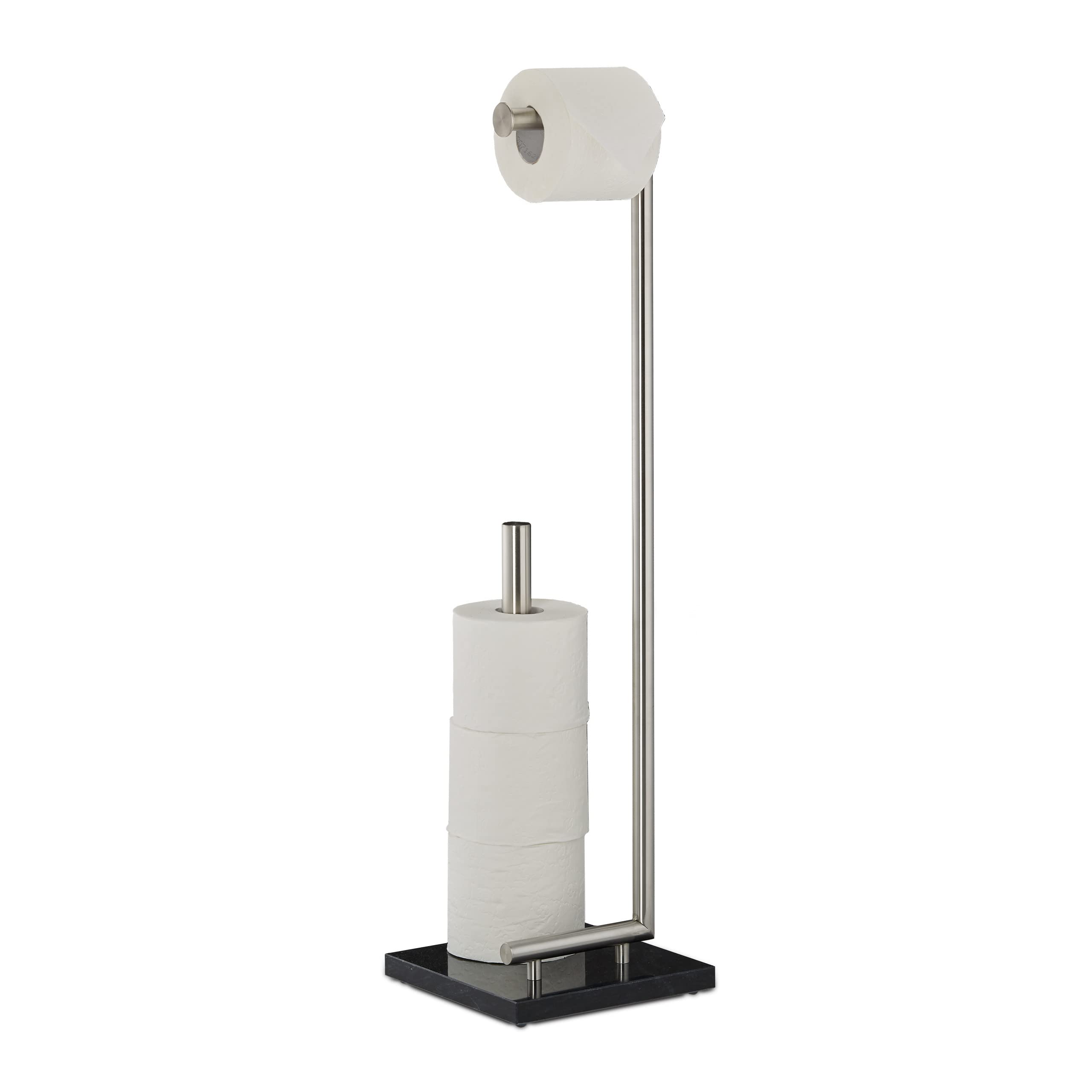 Freestanding Marble Toilet Paper Holder - Elegant Bathroom Tissue Roll Stand (74 x 20 x 20 cm) - Perfect for Modern Bathrooms, Powder Rooms & Guest Toilets