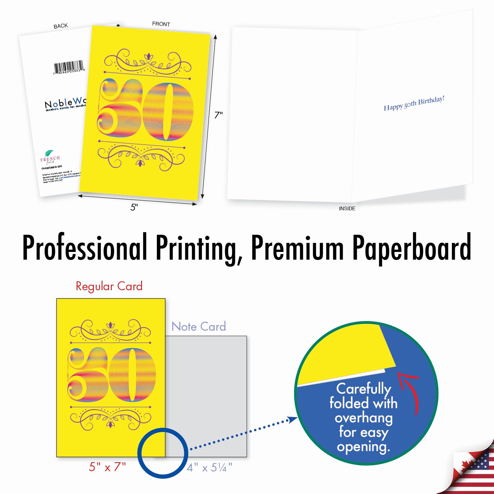 Funny 50th Birthday Card - Milestone 50 Years Celebration Notecard with Envelope | Humorous Birthday Greeting Card for Friends & Family | Perfect for 50th Birthday Parties & Special Occasions