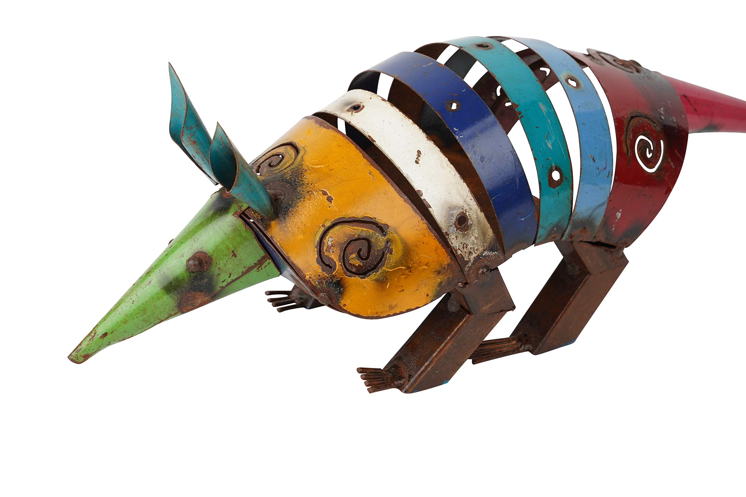 Vibrant Metal Armadillo Garden Statue - Outdoor Decor for Lawn, Patio & Backyard - Unique Animal Sculpture for Home & Garden Decoration