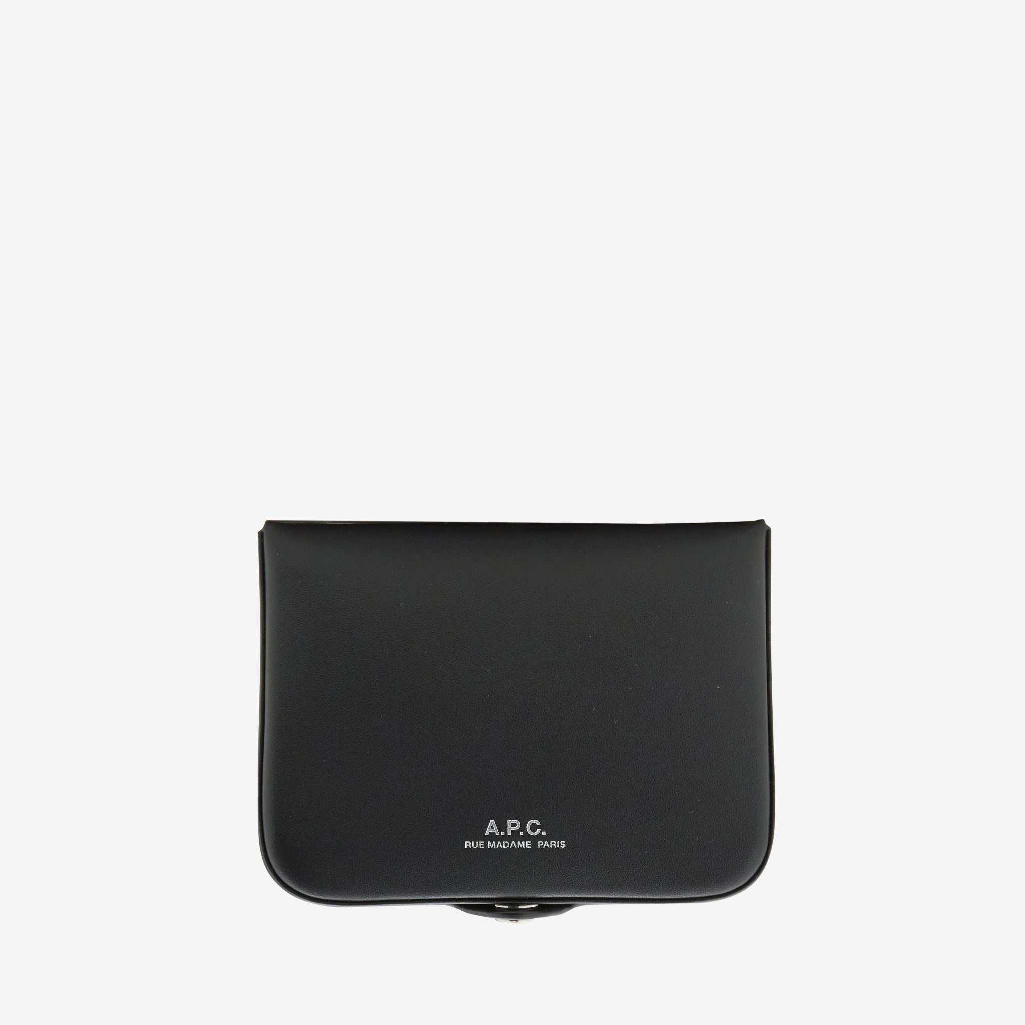 Josh Black Leather Coin Purse Wallet - Stylish & Compact for Everyday Use, Travel, and Shopping