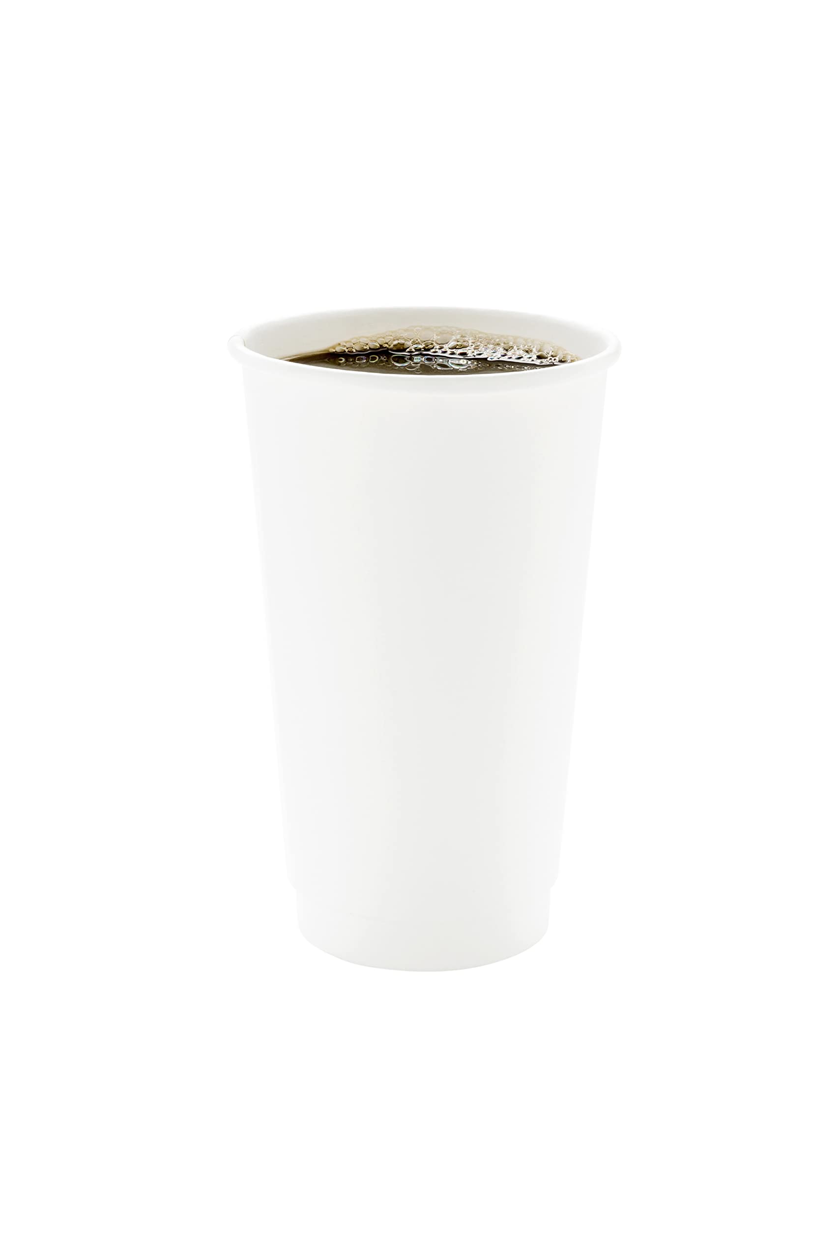 Restaurantware 16oz Disposable Coffee Cups - 500 Pack Double Wall Insulated Hot Cups for Coffee, Tea & Hot Chocolate | White Rippled Paper Cups with Separate Lids | Perfect for Cafes, Offices & Catering Events