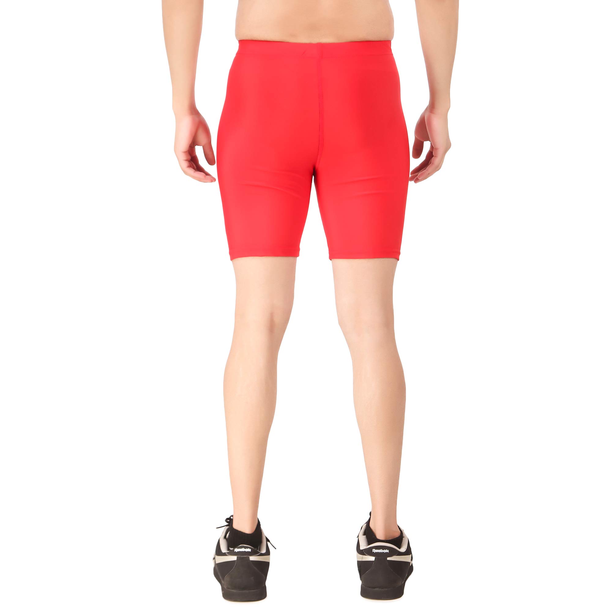 PACE INTERNATIONAL Men's Slim Fit Lightweight Tights - Running, Gym, Boxing, Wrestling & Cycling Shorts for Men & Boys (Red) | Perfect for Workouts, Sports & Active Lifestyle