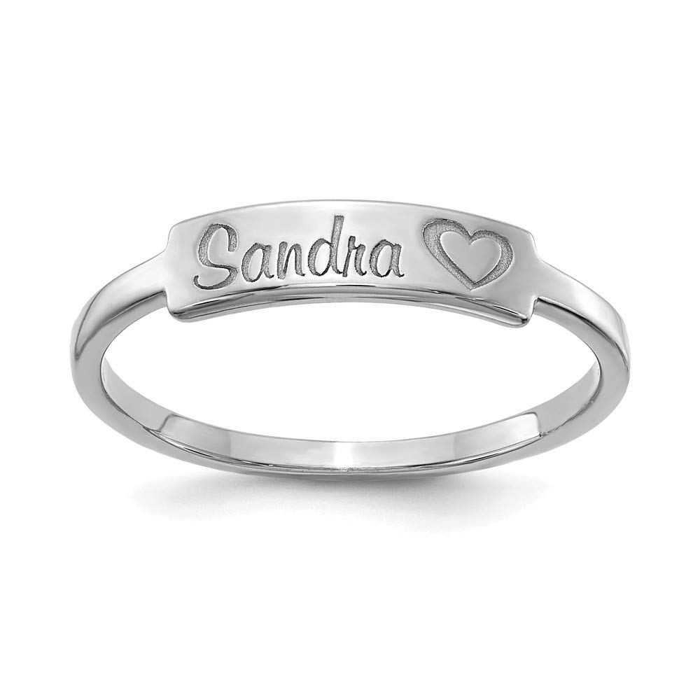 925 Sterling Silver Name Bar Ring Band - Personalized Custom Engraved Jewelry for Women & Men - Perfect for Anniversaries, Weddings, and Gifts