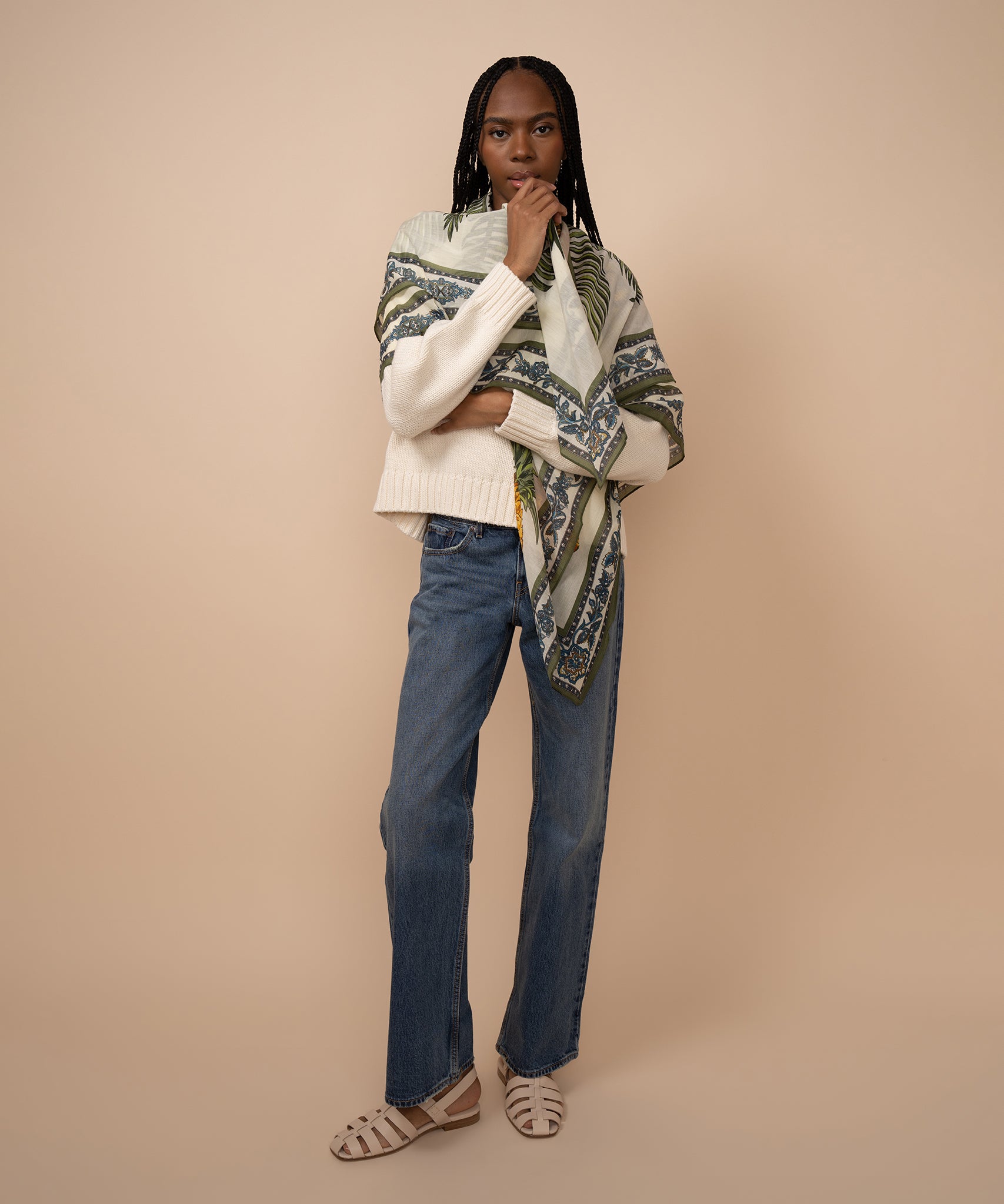 Palma Paradisi Square Scarf - Lightweight Fashion Scarf for Women, Versatile Accessory for Spring & Fall Outfits | Perfect for Casual Wear, Office Style, and Travel Essentials