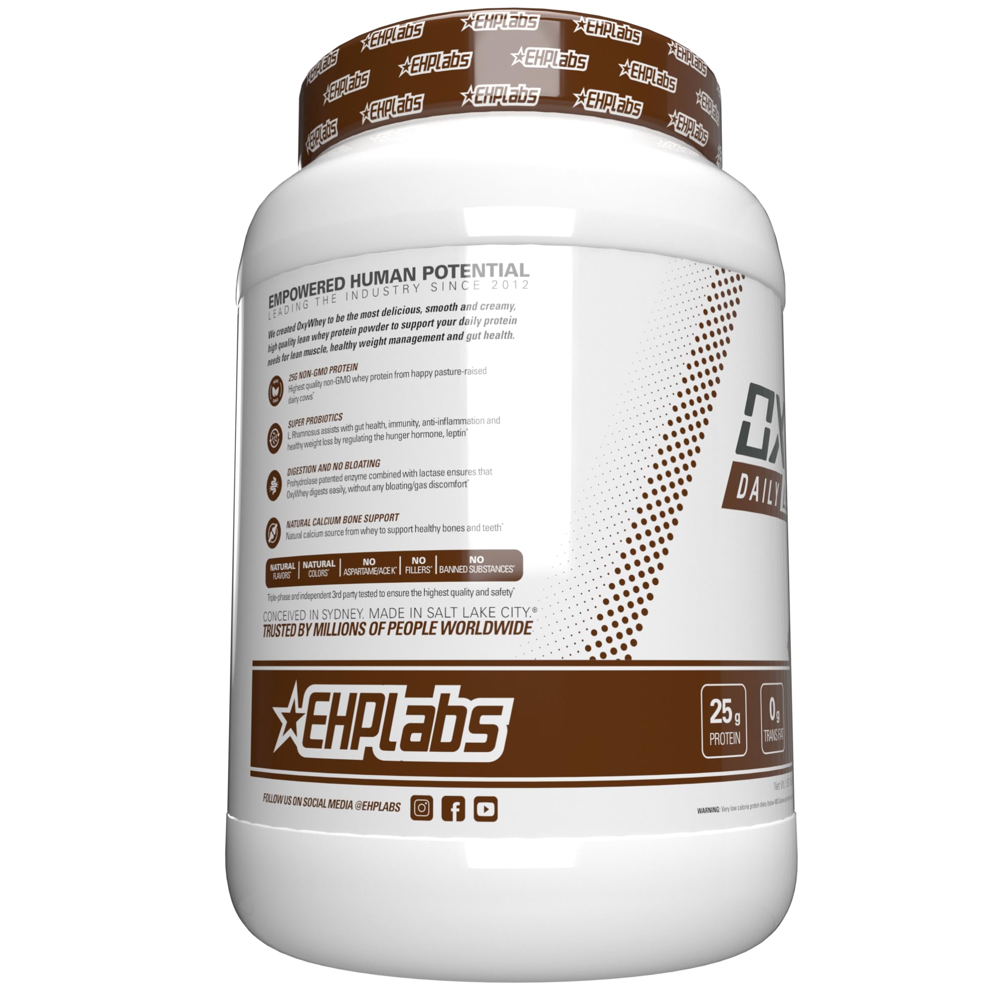 EHP Labs OxyWhey Protein Powder - 2lb Whey Protein Isolate for Muscle Growth & Recovery - Ideal for Gym Workouts, Weight Loss & Post-Workout Nutrition