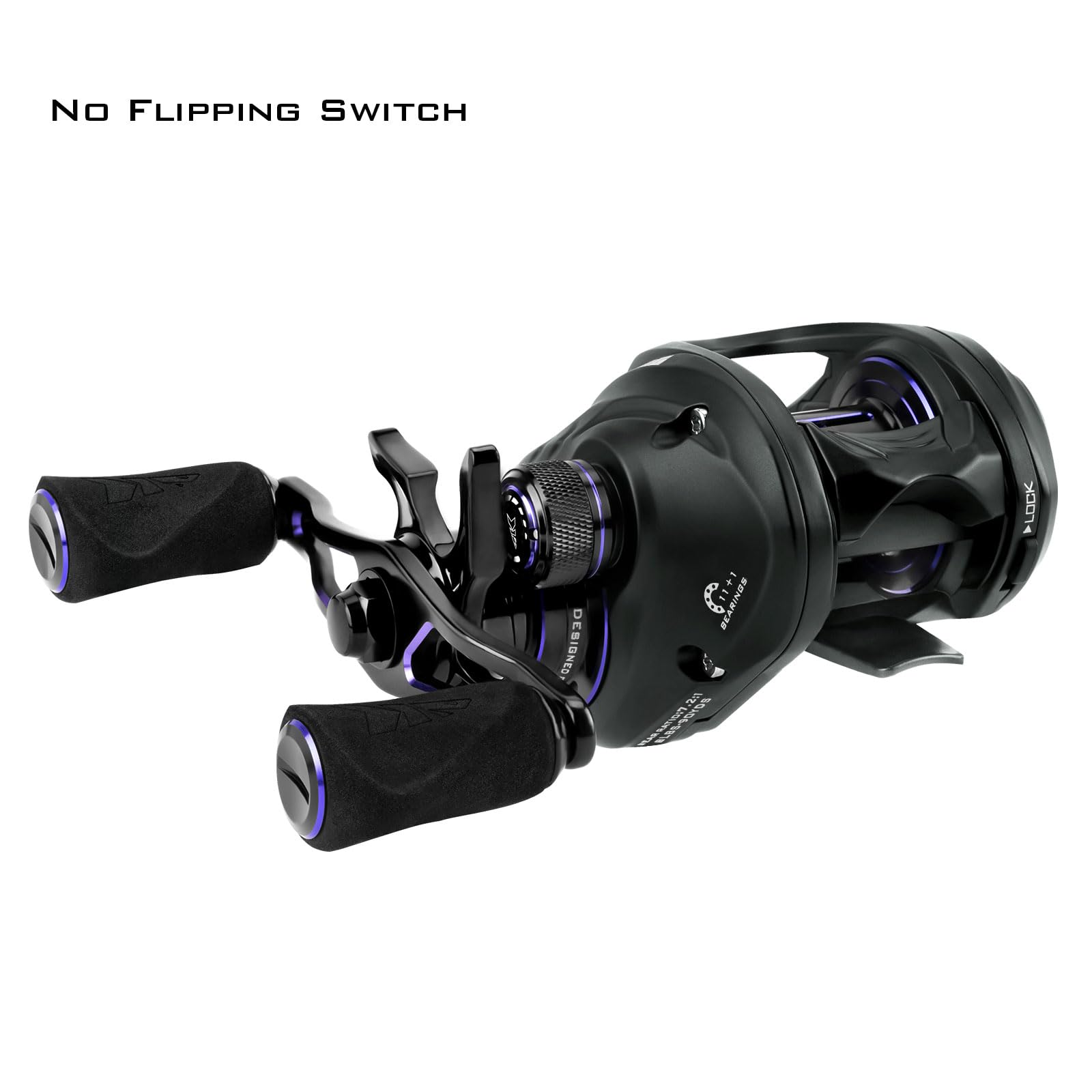 KastKing MegaJaws Elite Baitcasting Fishing Reel - Patented AMB System for Zero Backlash, Lightweight 6.4oz Aluminum Frame with Carbon Fiber Side Covers, Flipping Switch Function - Perfect for Bass Fishing, Saltwater Fishing and Tournament Angling