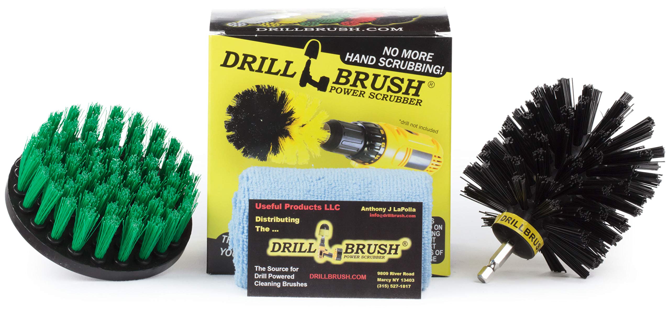 Drillbrush Cordless Tile and Grout Scrubber Kit - Power Scrubber for Bathroom Cleaning, Shower Tiles, Sinks & Kitchen Surfaces