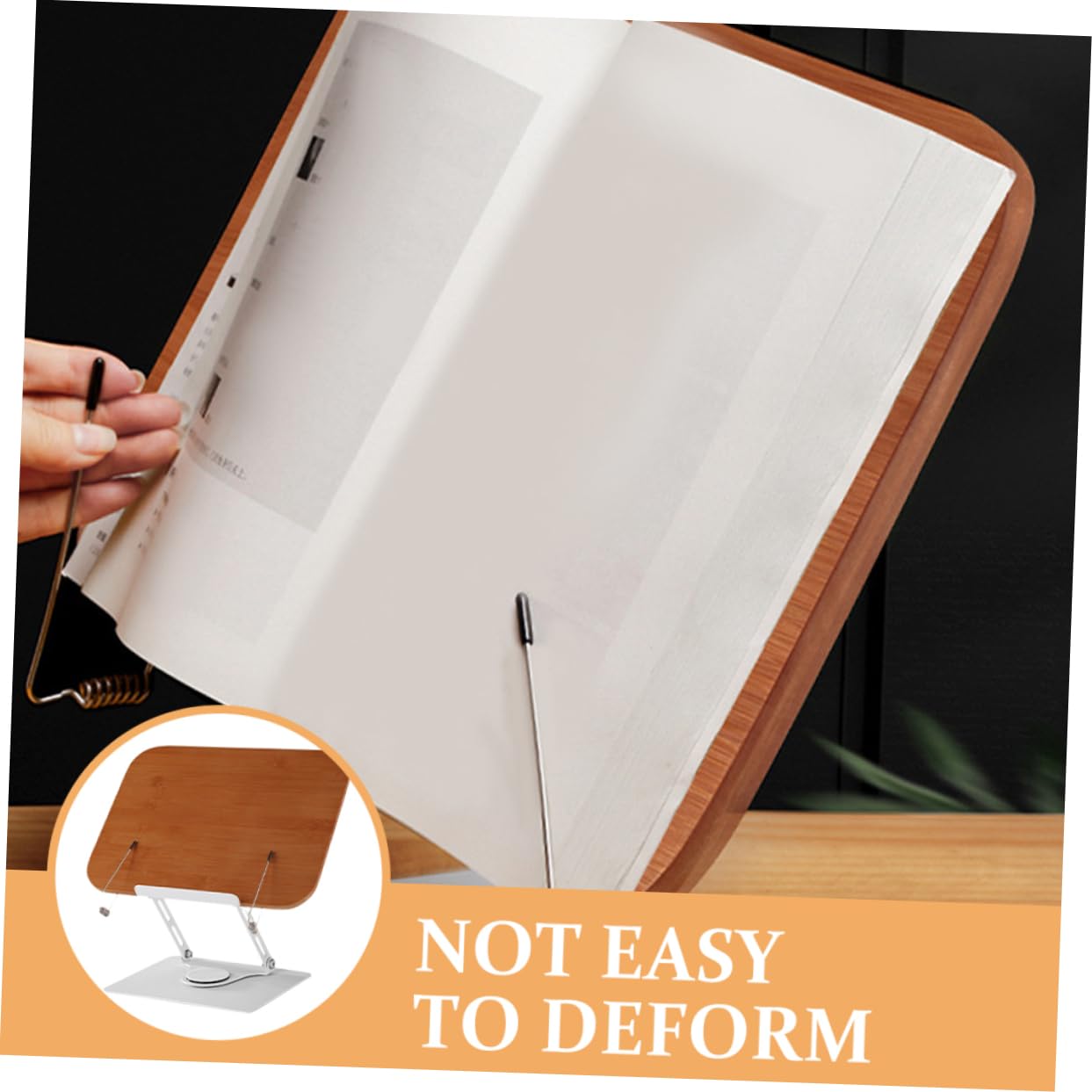 OSALADI Adjustable Book Stand - Sturdy Bamboo & Aluminum Book Holder for Reading, Studying, and Office Use - Perfect for Cookbooks, Textbooks, and Bibles