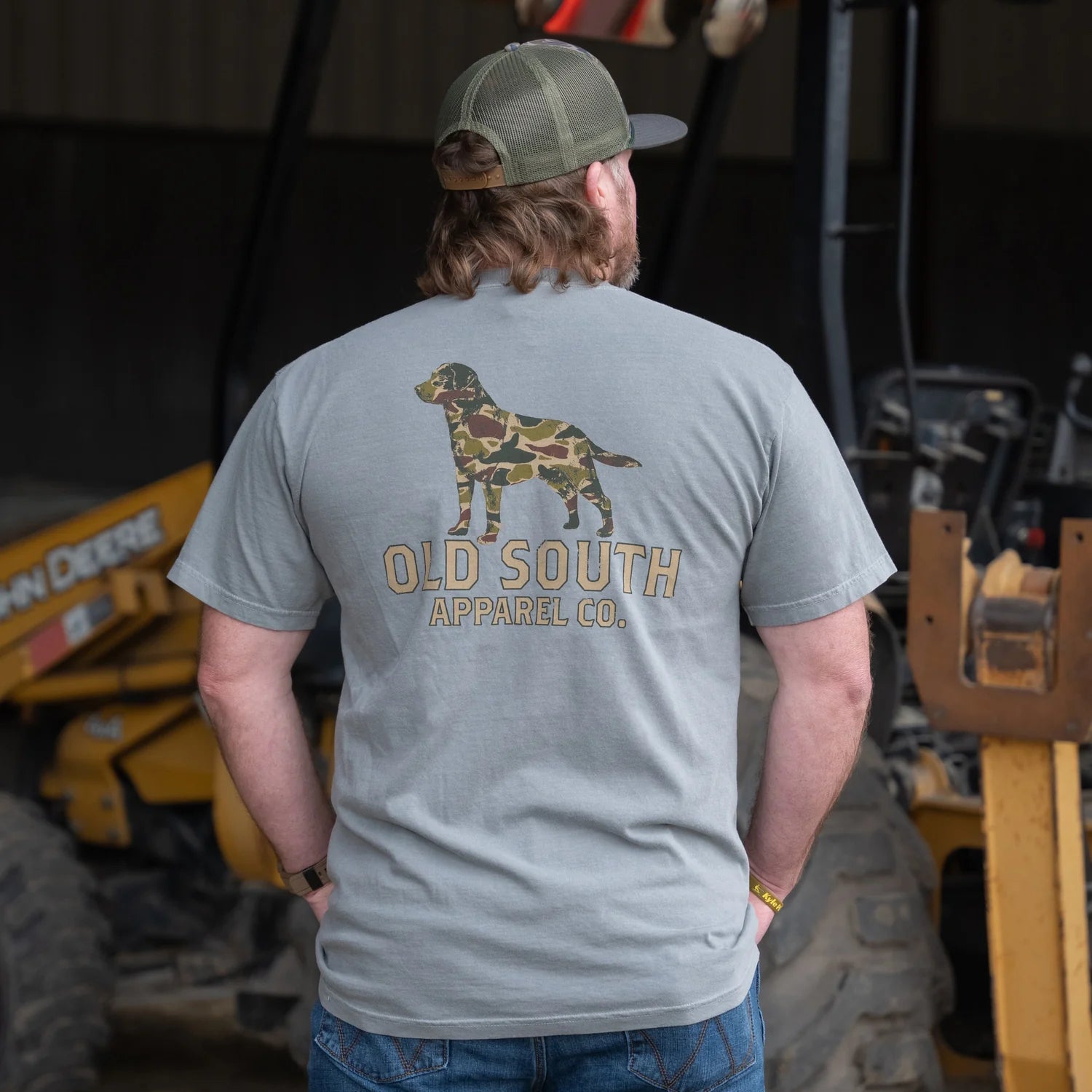 Old South Apparel Dog Outline Graphic Short Sleeve T-Shirt for Men & Women - Casual Cotton Tee for Dog Lovers, Pet Owners, and Outdoor Activities