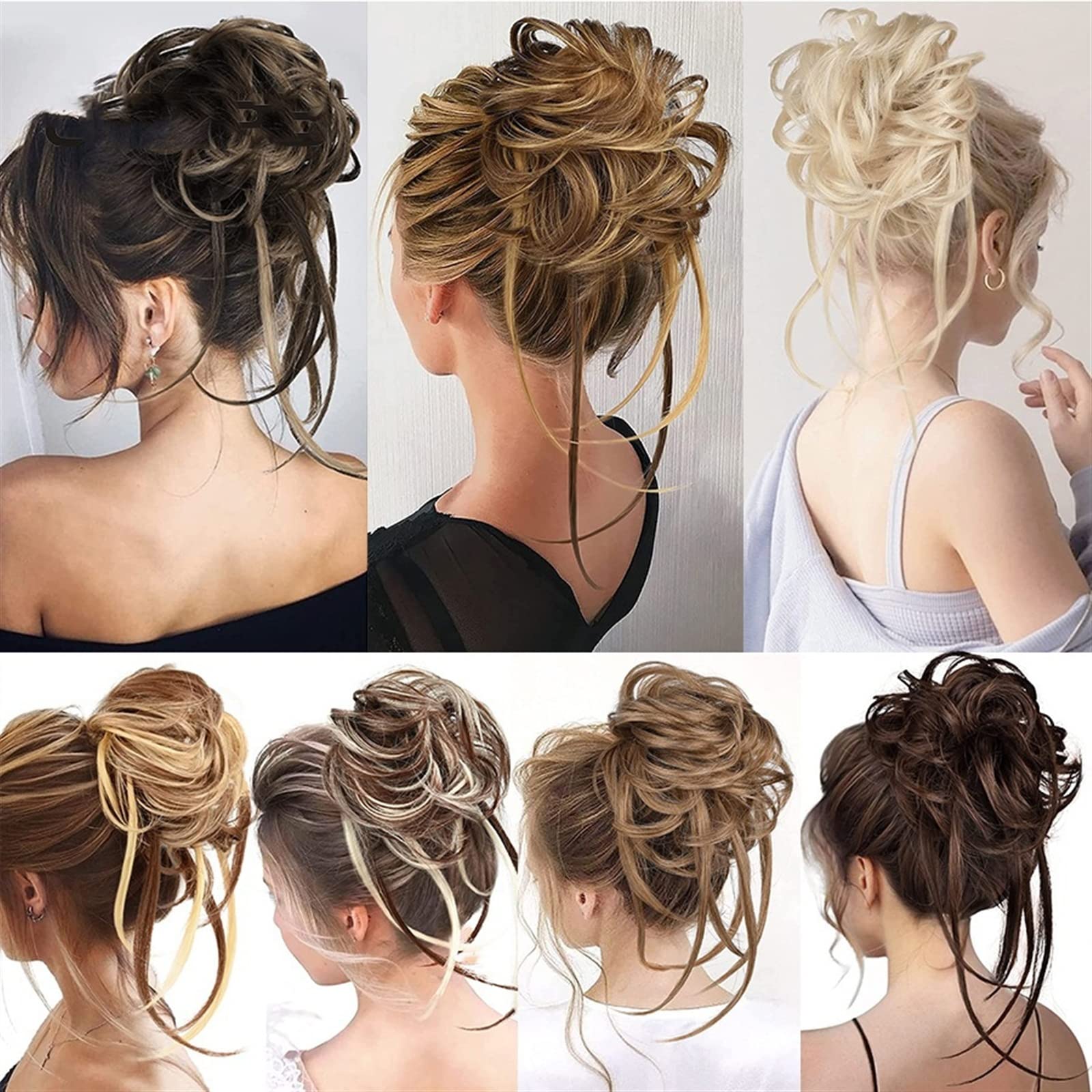 Messy Bun Hair Piece for Women - Synthetic Long Tousled Hair Bun Extensions | Wavy Ponytail Hairpieces with Elastic Band | Perfect for Chignon, Updos & Everyday Hairstyles