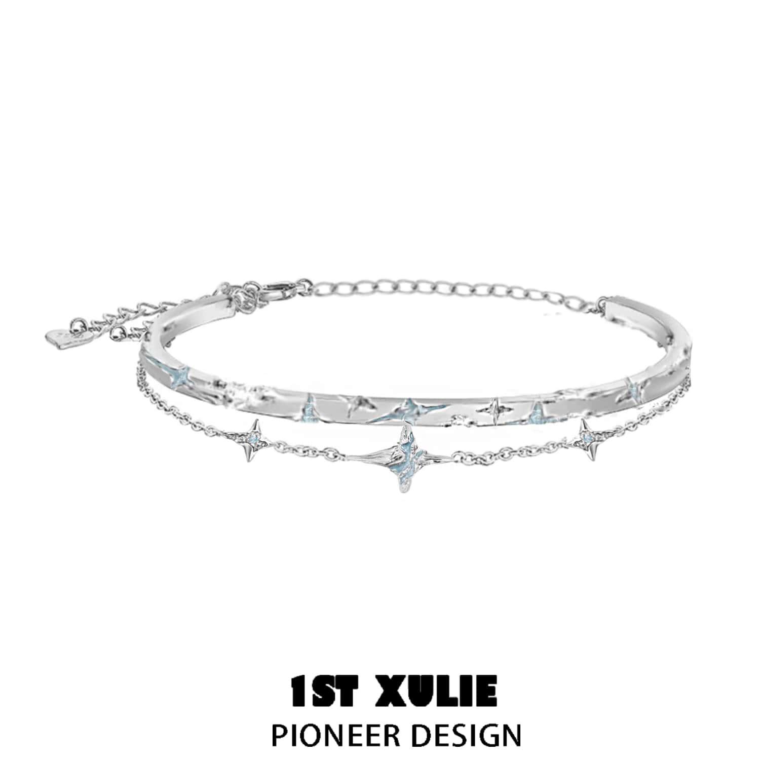 Starry Night Sterling Silver Pendant Detachable Bracelet - Elegant Adjustable Charm Bracelet for Women, Perfect Gift for Birthday, Anniversary & Special Occasions