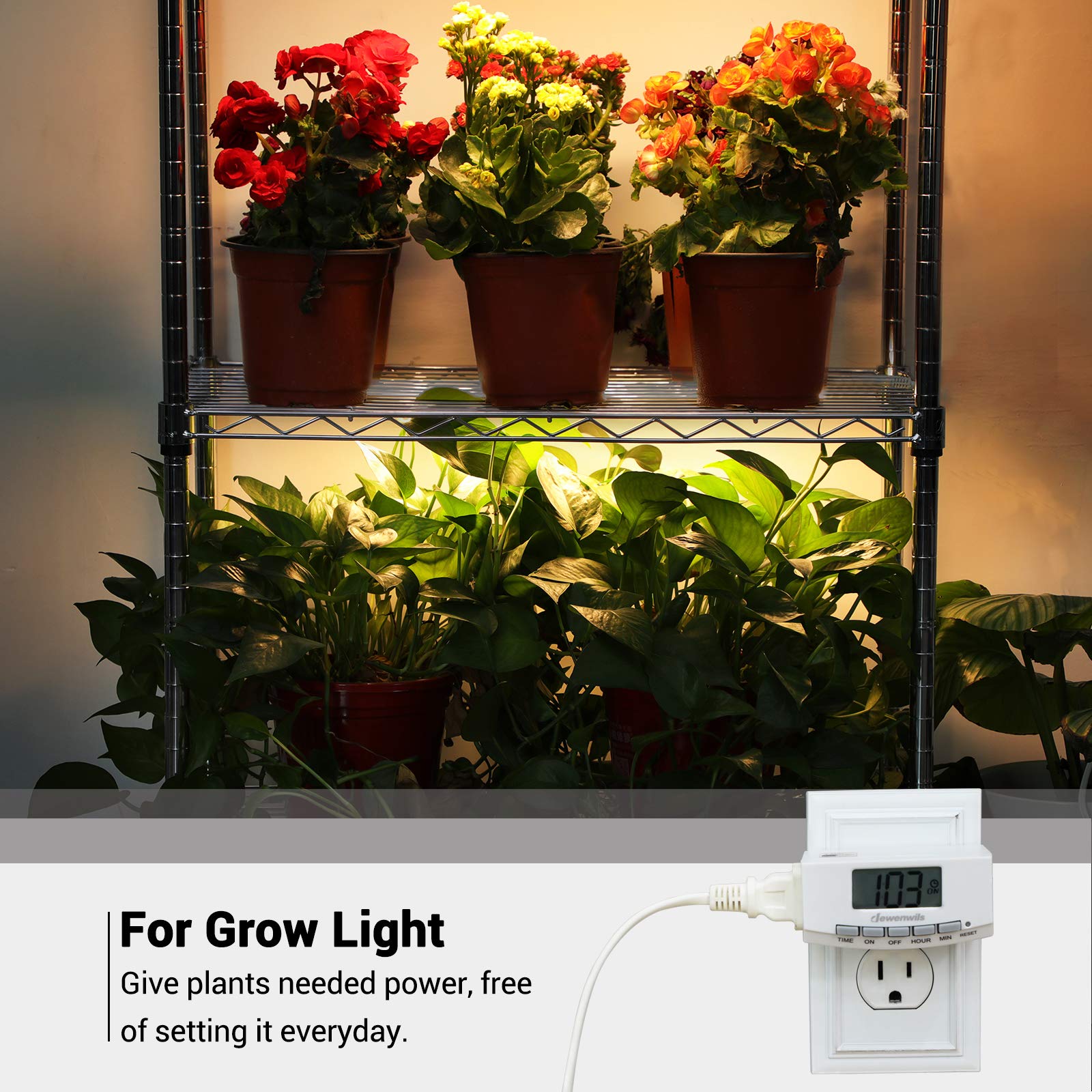 DEWENWILS 24-Hour Mechanical Timer Outlet - 2 Pack UL Listed (125V 15A 1000W) with Polarized Plug for Lamps, Heaters, Fans & Aquariums | Perfect for Christmas Lights, Home Automation & Energy Savings