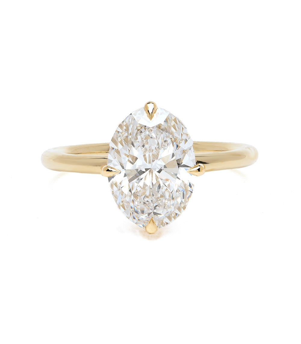 Lab Grown Diamond Engagement Ring for Women - 2.73 Carat Oval Cut Solitaire Ring, 14K White Gold Wedding Band, Ethical & Conflict-Free Diamond Jewelry - Perfect for Proposals, Anniversaries & Special Occasions