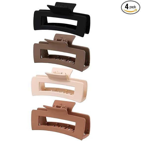 RUBELA Matte Claw Hair Clips for Women & Girls - Durable Hair Accessories for Daily Styling