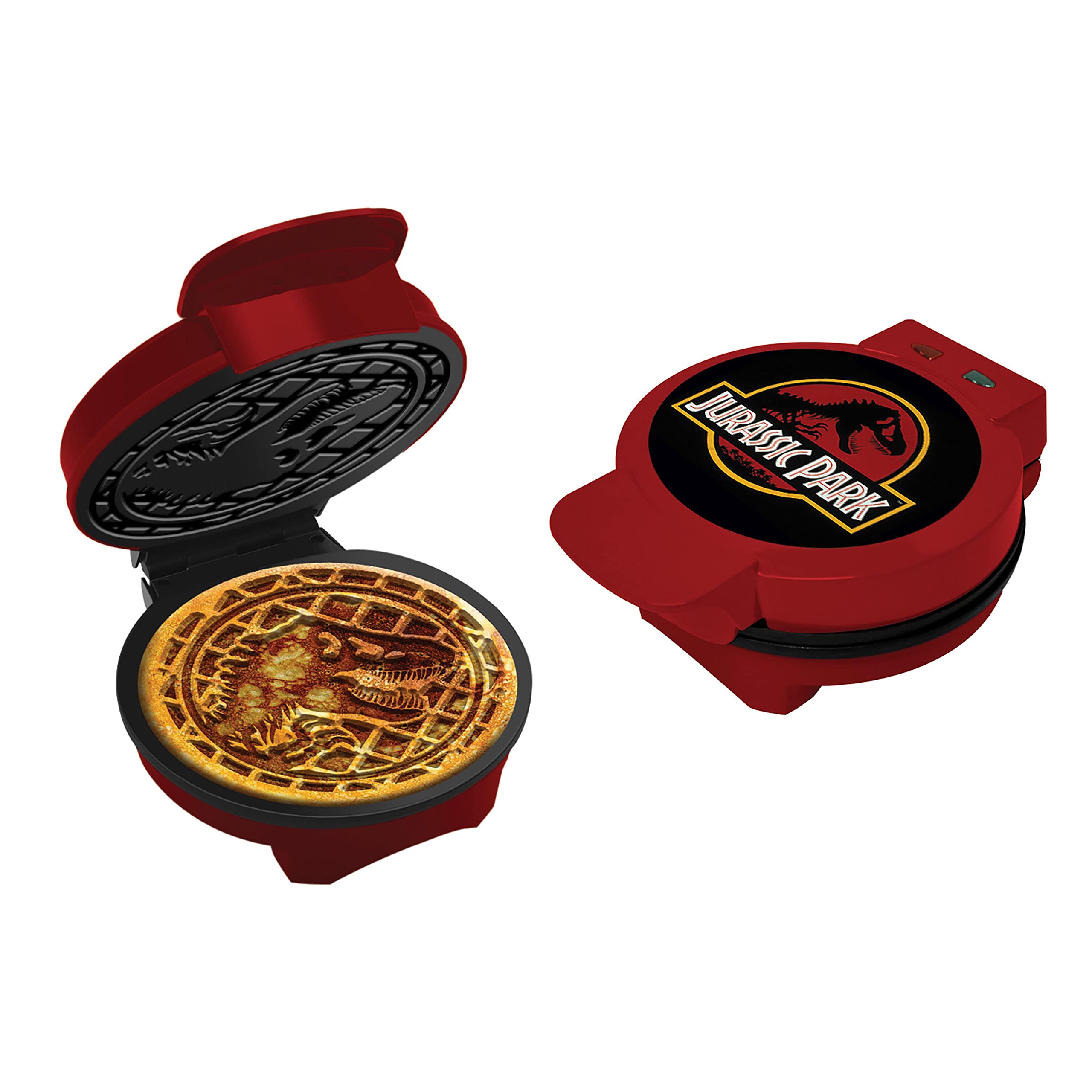 Jurassic Park Waffle Maker - Dinosaur Themed Waffle Iron with T-Rex Design - Perfect for Breakfast, Kids Parties & Jurassic Park Fans