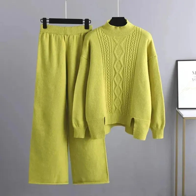 Stylish Women's Casual Wool 3-Piece Outfit Set - Comfortable Winter Knitwear for Office, Dating & Daily Wear