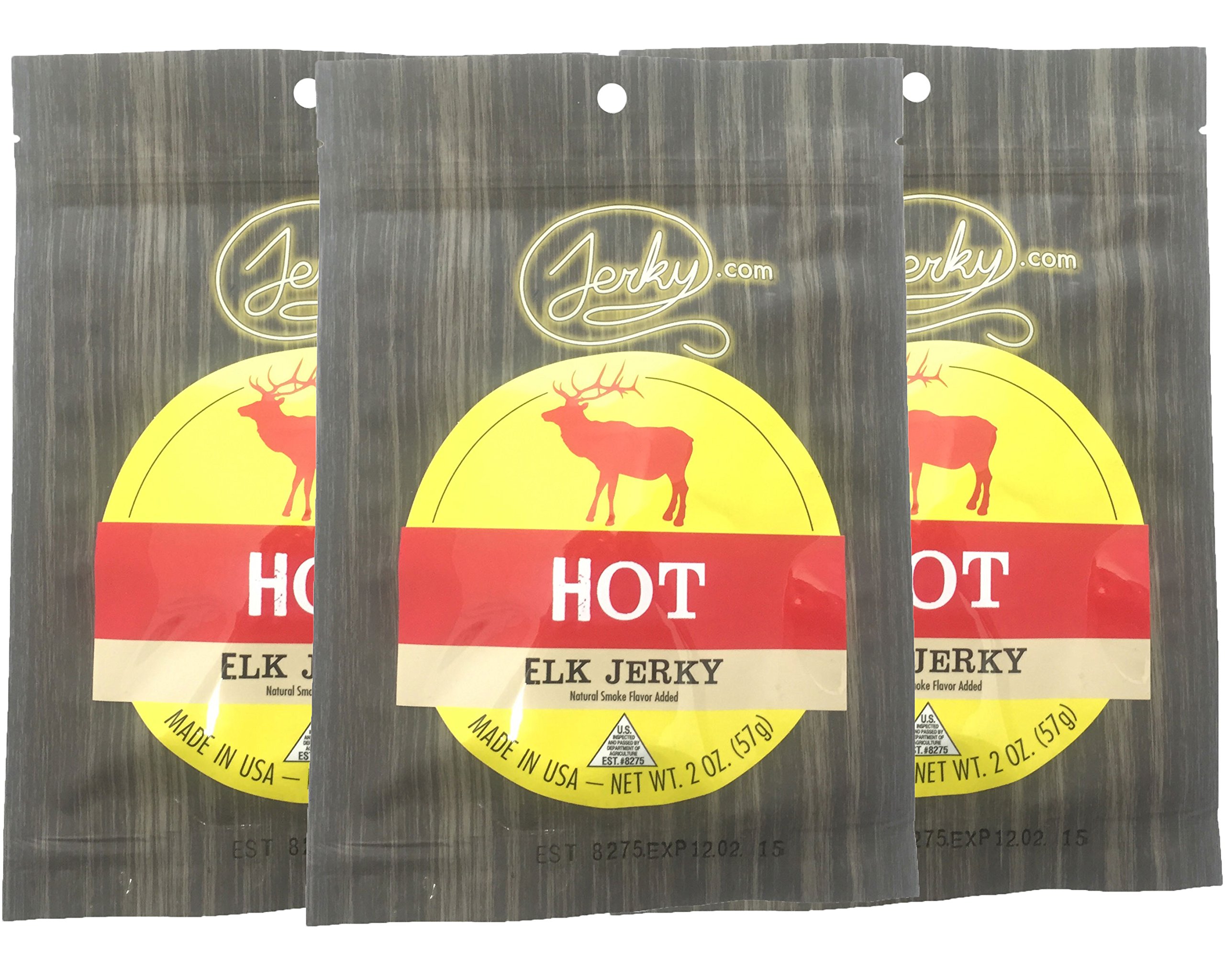 Premium Hot Elk Jerky - Wild Game Meat Snacks | High-Protein, All-Natural, No Preservatives | Healthy Protein Snacks for Adults | 1.75 oz (3-Pack) | Perfect for Camping, Hiking & Keto Diet
