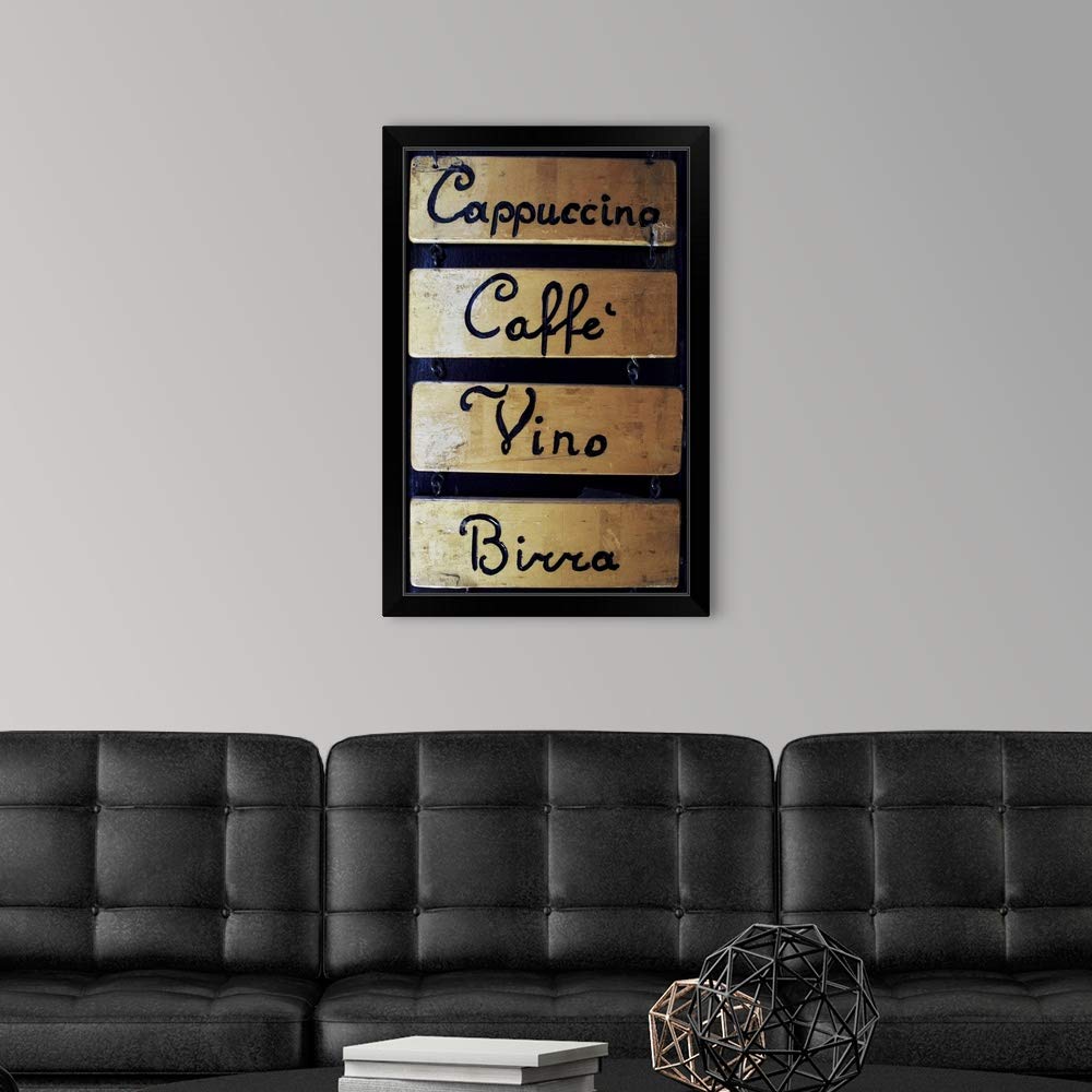 Venice Italy Veneto Coffee & Wine Black Framed Art Print - Elegant Wall Decor for Living Room, Office & Cafe