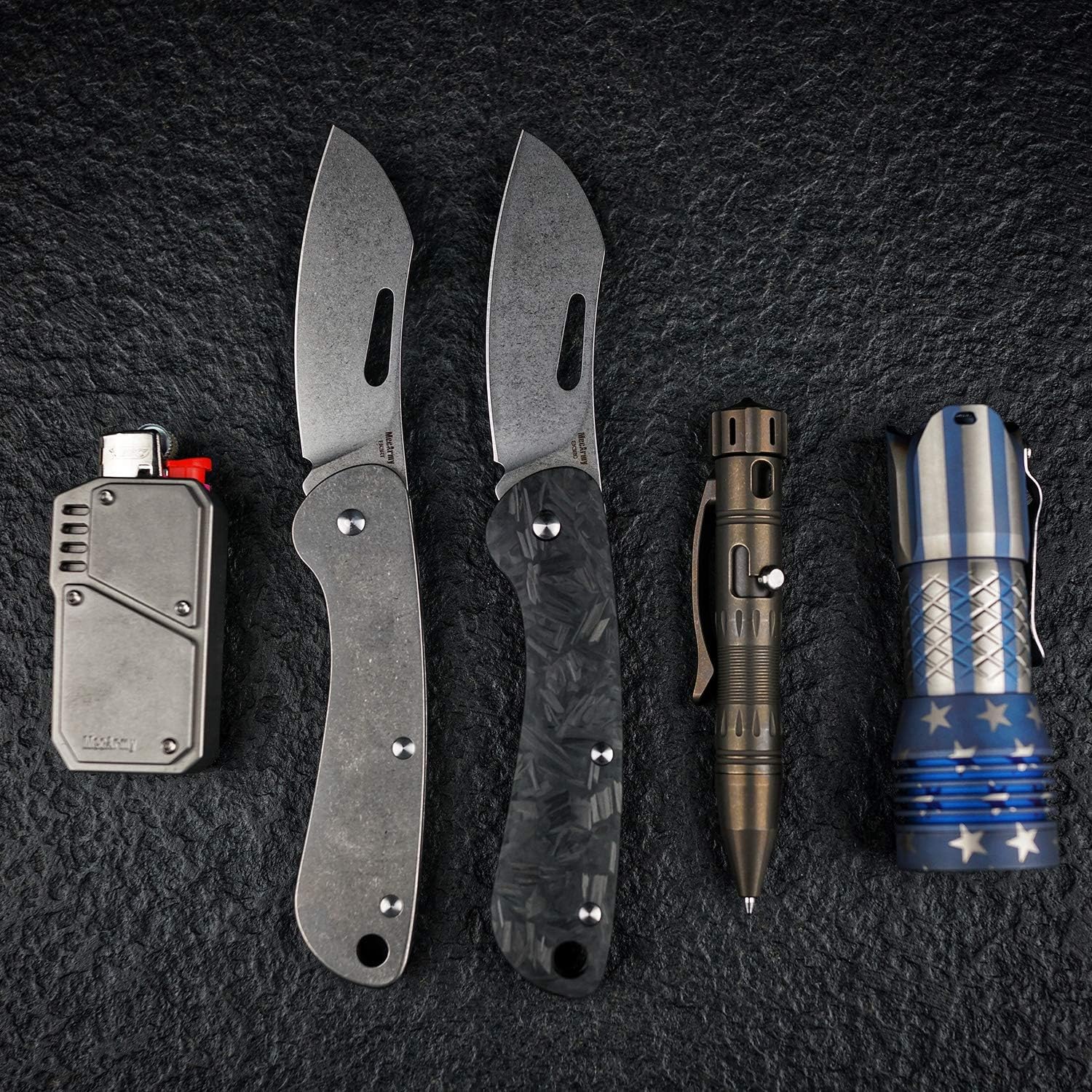 Premium M390 Powder Steel Folding Knife - Glow in The Dark Handle, Carbon Fiber Design with Pocket Clip & Lanyard Hole - Perfect for Camping, Hiking, Hunting, Fishing & Everyday Carry (EDC)