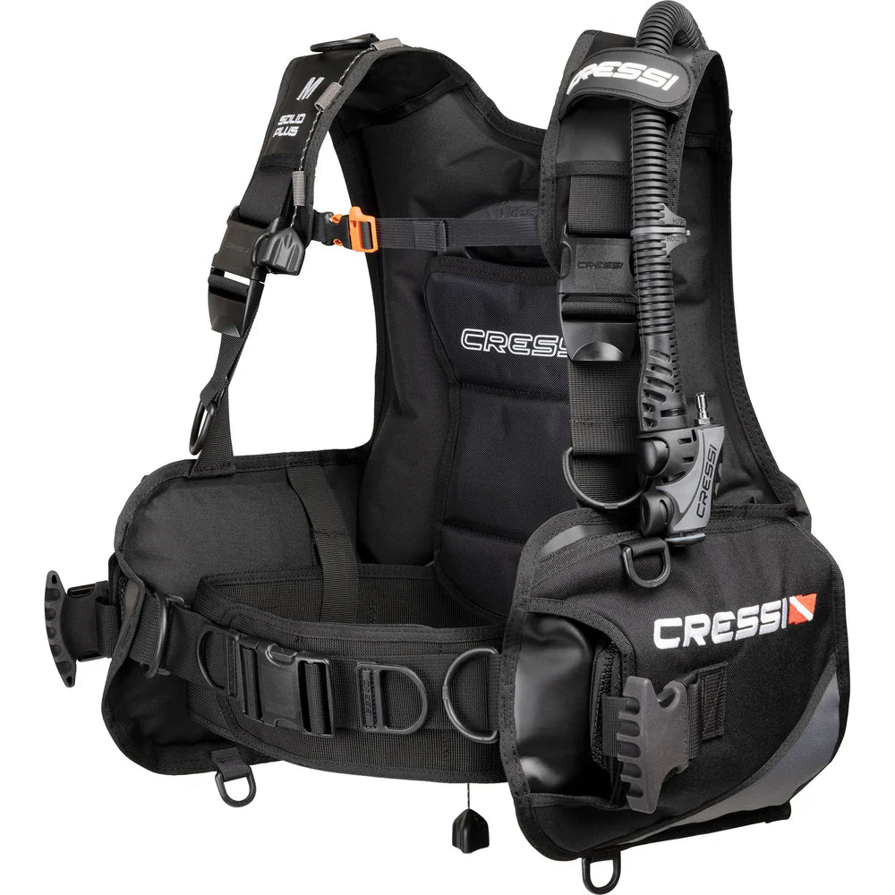 Cressi Solid Plus Snorkel Set - High-Quality Snorkeling Gear for Adults & Kids - Perfect for Scuba Diving, Swimming, and Beach Vacations