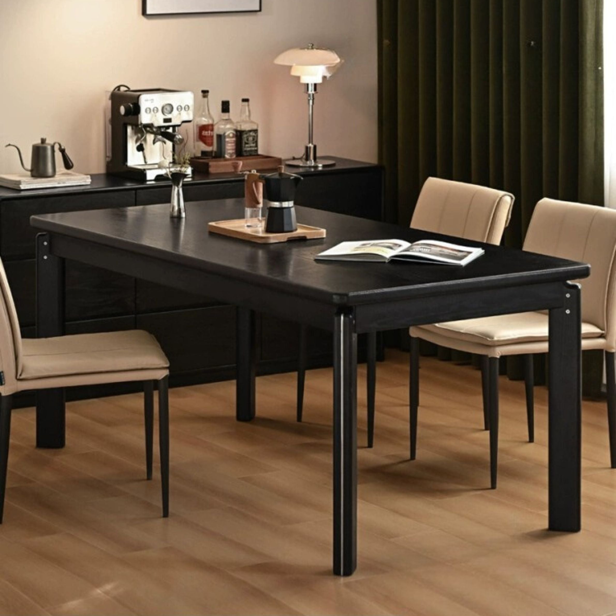 Solid Oak Wood Large Dining Table - Rustic Farmhouse Style for 6-8 People - Perfect for Family Gatherings & Dinner Parties