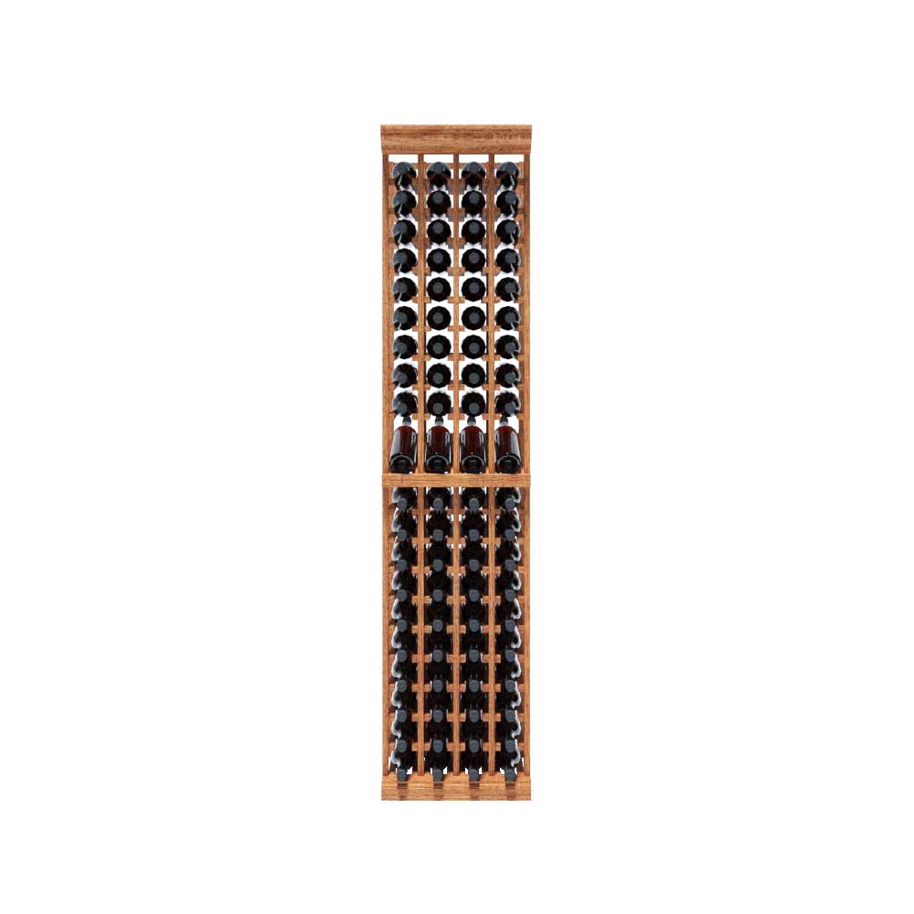 4 Column 80 Bottle 7ft Wine Rack Kit with Display - Sturdy Wooden Wine Storage for Home, Bar, Restaurant & Cellar Organization