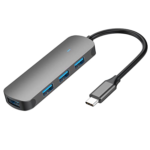 4-in-1 USB C Hub with 4 USB 3.0 Ports - Thunderbolt 3 Multiport Adapter for MacBook Pro, Chromebook, XPS & USB-C Devices - Perfect for Home Office, Gaming & Travel Accessories