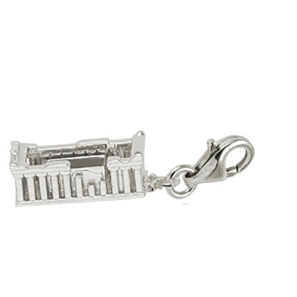 Parthenon Charm with Lobster Clasp - Greek Temple Pendant for Bracelets & Necklaces - Perfect for Jewelry Making, DIY Crafts, and Gift Giving