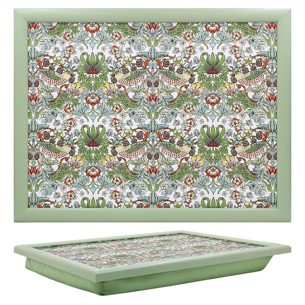 Strawberry Thief Lap Tray - Handcrafted Wooden Serving Tray for Breakfast in Bed, Coffee, Tea, or Laptop Use - Perfect for Home, Office & Gifts