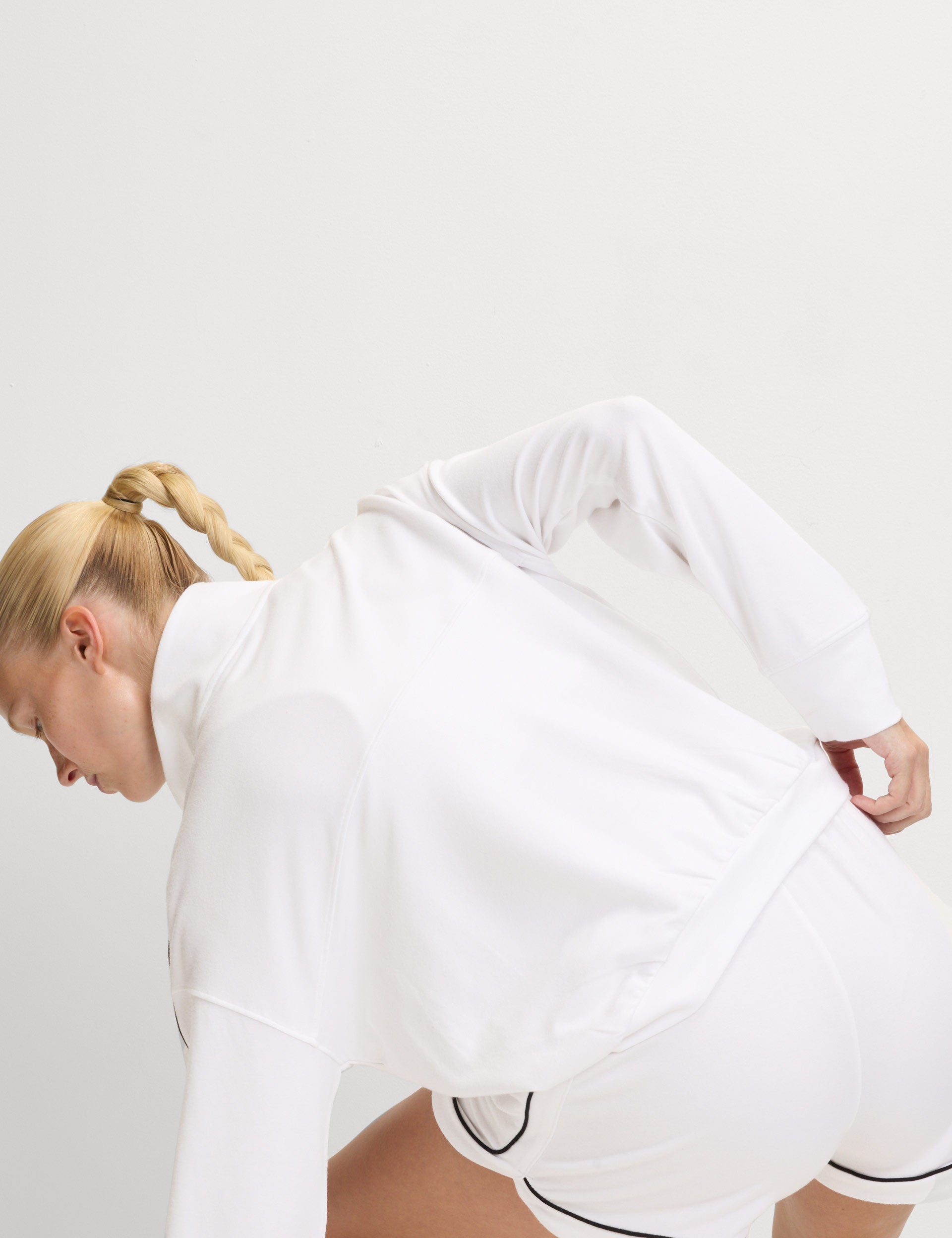 Modal Rich Funnel Neck Half Zip Top for Women - Soft Breathable White Pullover for Casual Wear & Layering
