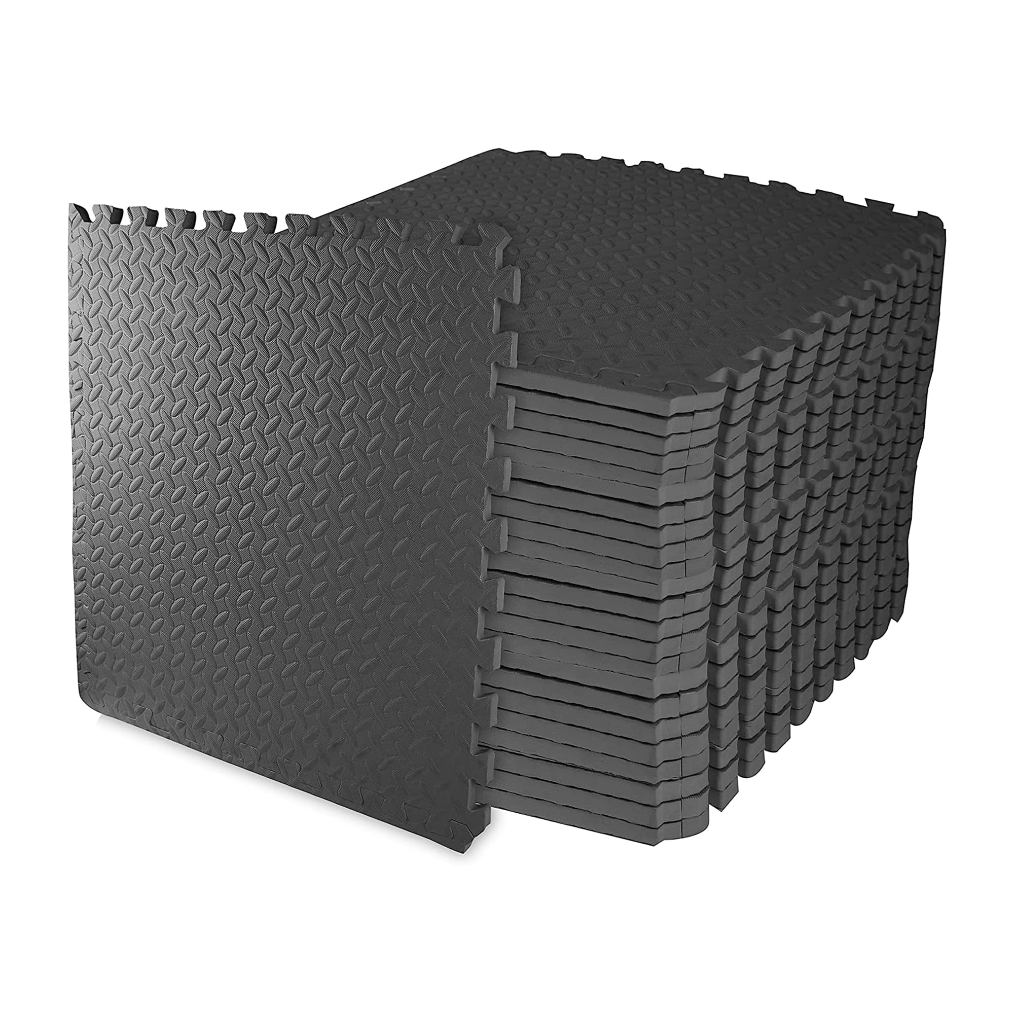BalanceFrom EVA Foam Interlocking Puzzle Exercise Mat - Non-Slip Floor Tiles for MMA, Yoga, Home Gym & Kids Play Area - Available in Multiple Sizes & Colors - Ideal for Workout Protection and Playroom Flooring