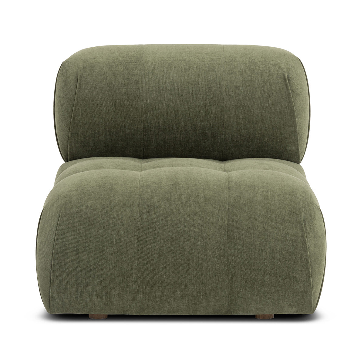 Bowie Textured Velvet Armless Modular Sectional Sofa - Modern Living Room Furniture for Small Spaces & Apartments