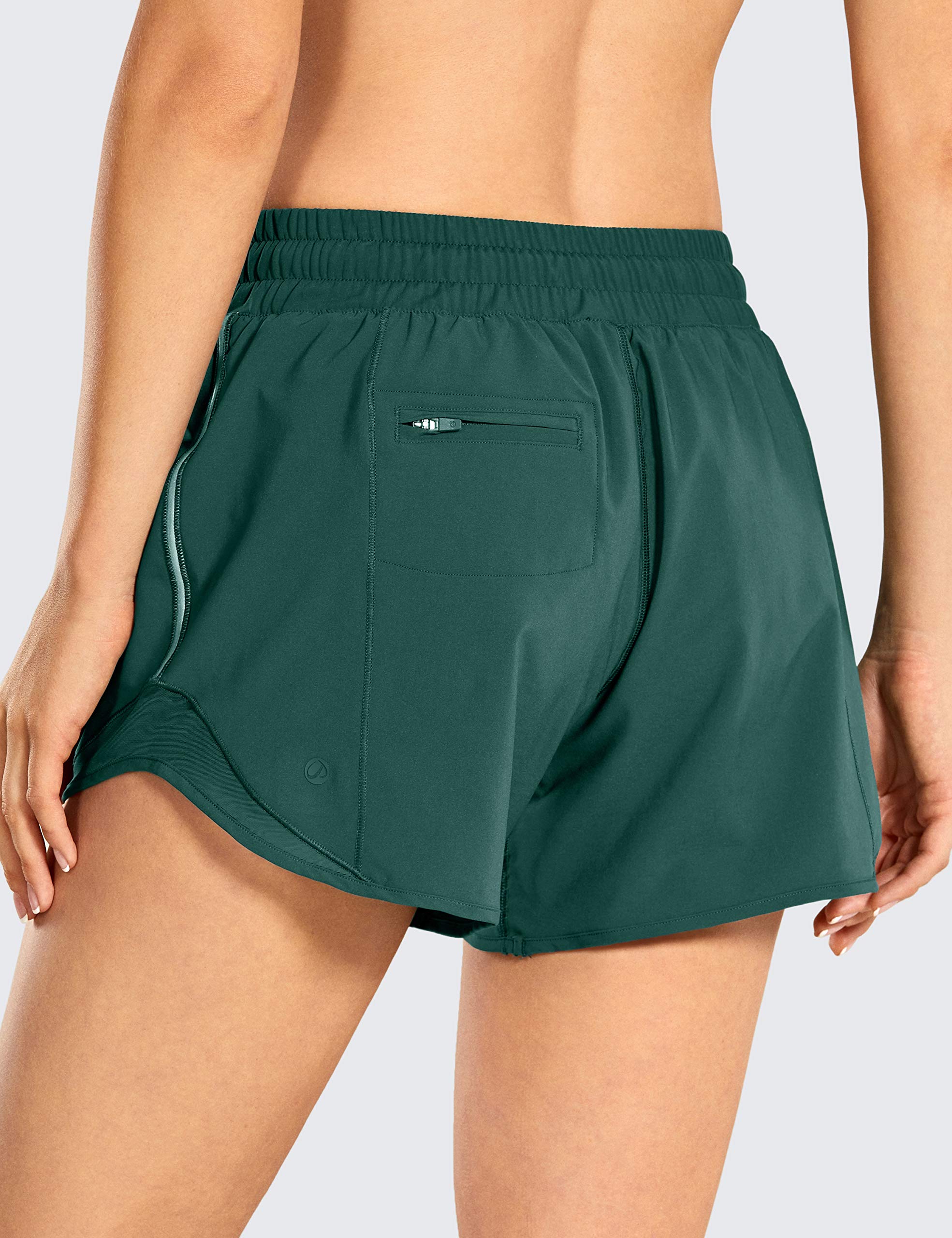 CRZ YOGA Women's Athletic Running Shorts with Zip Pocket - 4