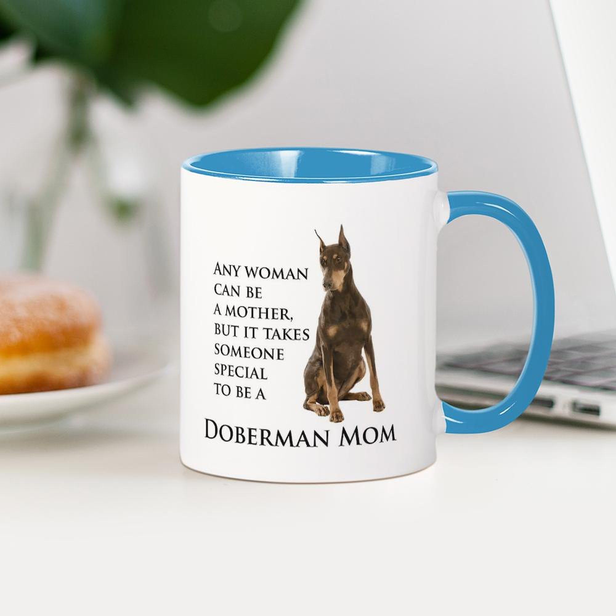 Doberman Mom Coffee Mug 11 oz (325 ml) - Ceramic Tea Cup for Dog Lovers - Perfect Gift for Pet Owners, Mothers Day, Birthday & Office Use