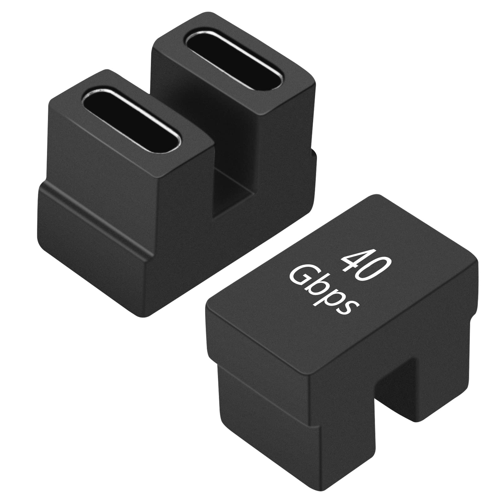 180 Degree USB C Angled Adapter - U Shape USB 4.0 Female to Female Connector - 40Gbps Type C Adapter for Samsung Galaxy, MacBook Pro/Air - Perfect for Tight Spaces & Cable Management