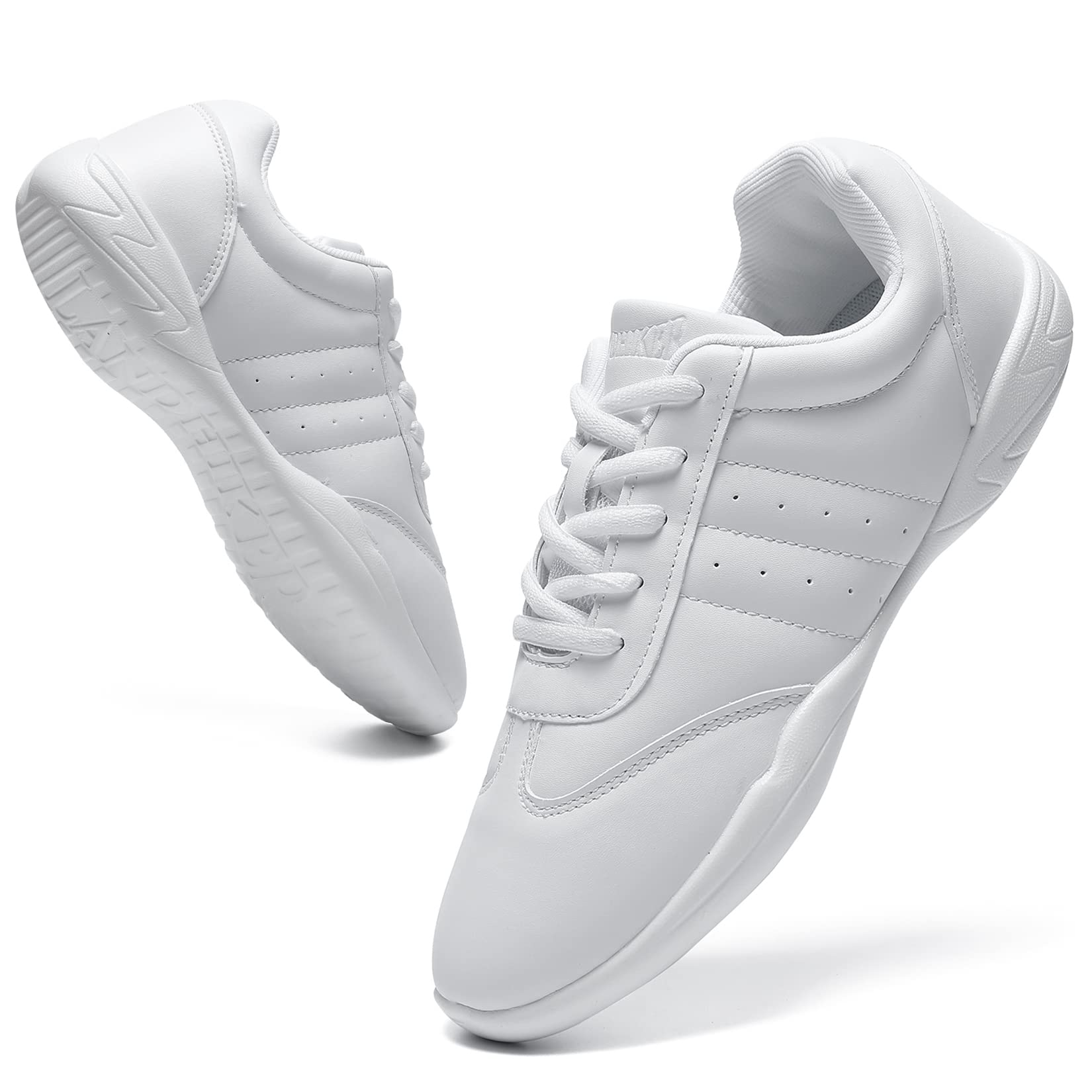 HIKLDK White Cheerleading Shoes for Girls - Youth Dance Sneakers, Fashion Athletic Training Shoes, Comfortable Kids Cheer Shoes for Competition, Gymnastics & School Sports Activities