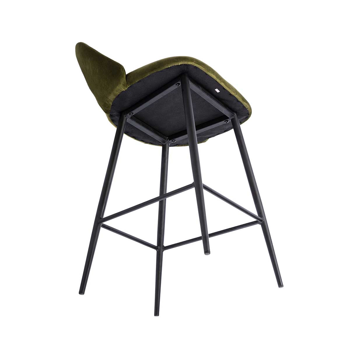 Belmont Velvet Bar Stool - Modern Upholstered Counter Height Stool with Metal Legs - Perfect for Kitchen Island, Breakfast Nook & Home Bar Decor
