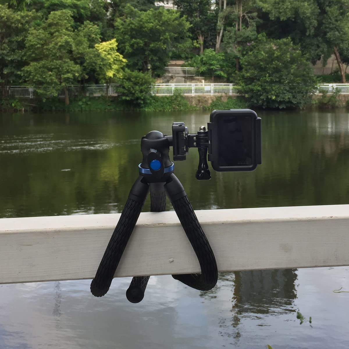 SIOTI Mini Tripod Stand - Flexible Portable Tripod with Adjustable Phone Mount for iPhone, Android, DSLR Camera, GoPro, Projector, Monitor & Ring Light - Perfect for Vlogging, Live Streaming & Photography (Blue)