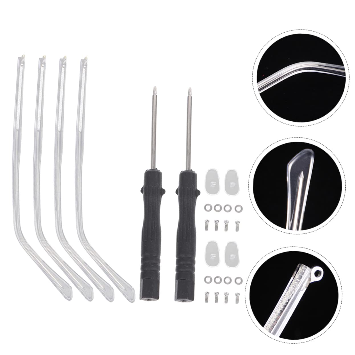 LALAFINA 10-Pack Glasses Repair Kit - Replacement Temple Arms, Nerd Wax & Metal Plates for Sunglasses & Eyeglasses - Unisex Glasses Accessories for Men & Women (Perfect for Travel, Home & Office Use)