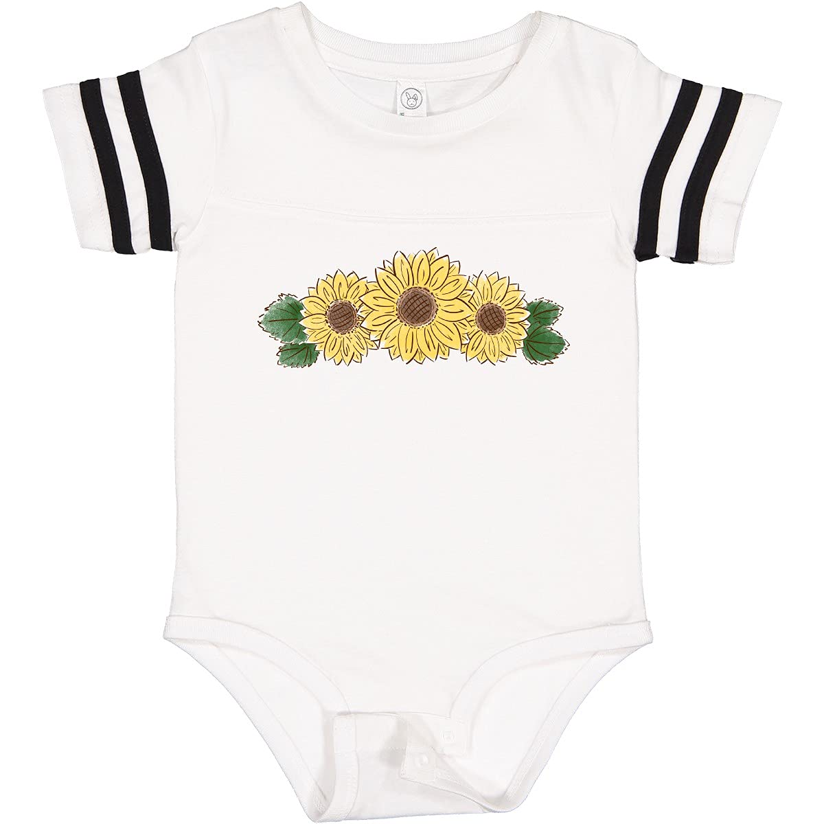 Inktastic 3 Small Sunflowers Baby Bodysuit - Cute Floral Organic Cotton Onesie for Newborns & Infants | Perfect for Photo Shoots, Family Outings & Everyday Wear