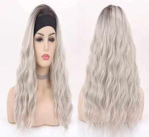 20 Inch Synthetic Wavy Headband Wig for Women - Natural Looking Heat Resistant Hairpiece for Daily Wear, Cosplay & Costume Parties