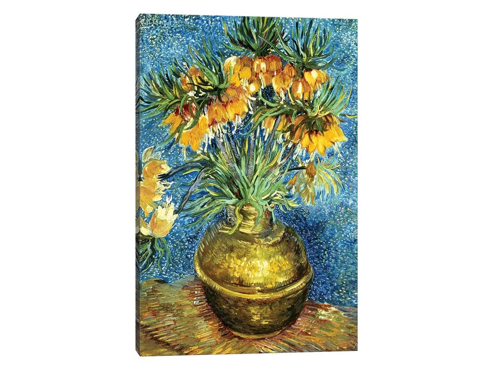 Post-Impressionist Wall Art - Famous Abstract Prints | Crown Imperial Fritillaries Vase Painting | Framed Canvas Artwork for Home & Office Decor (28x40 inches) | Perfect for Living Room, Bedroom & Gallery Wall Display