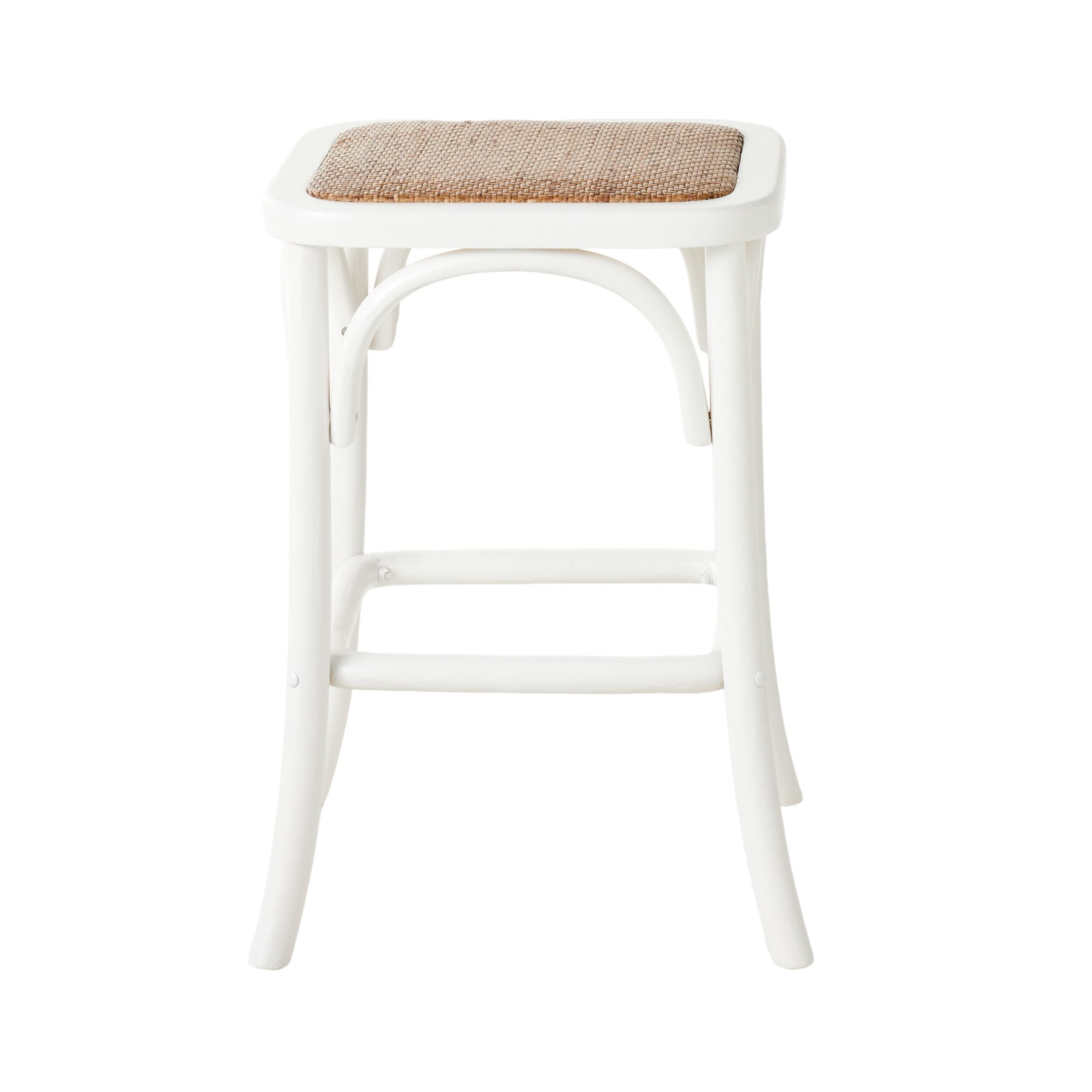 Bastion Backless Bar Stool - White Modern Counter Height Stool for Kitchen Island, Breakfast Nook & Home Bar Decor
