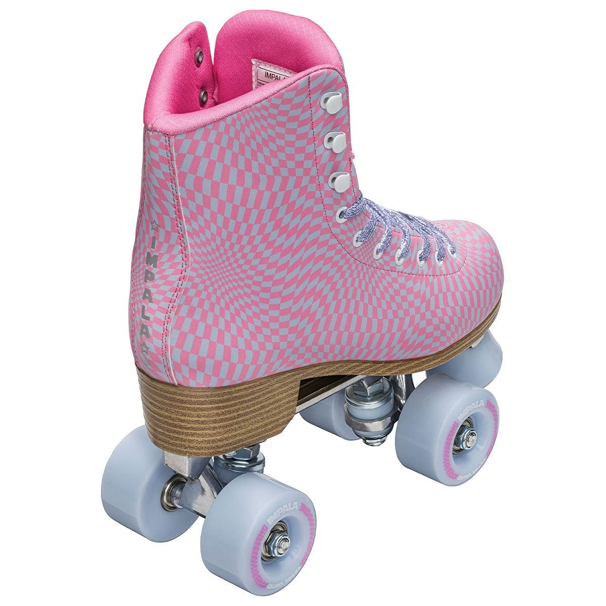 Impala Sidewalk Skates - Wavy Check Roller Skates for Women & Men - Outdoor & Indoor Skating, Rink, Fitness, Street Style - Quad Roller Skates with Comfortable Boot & Durable Wheels