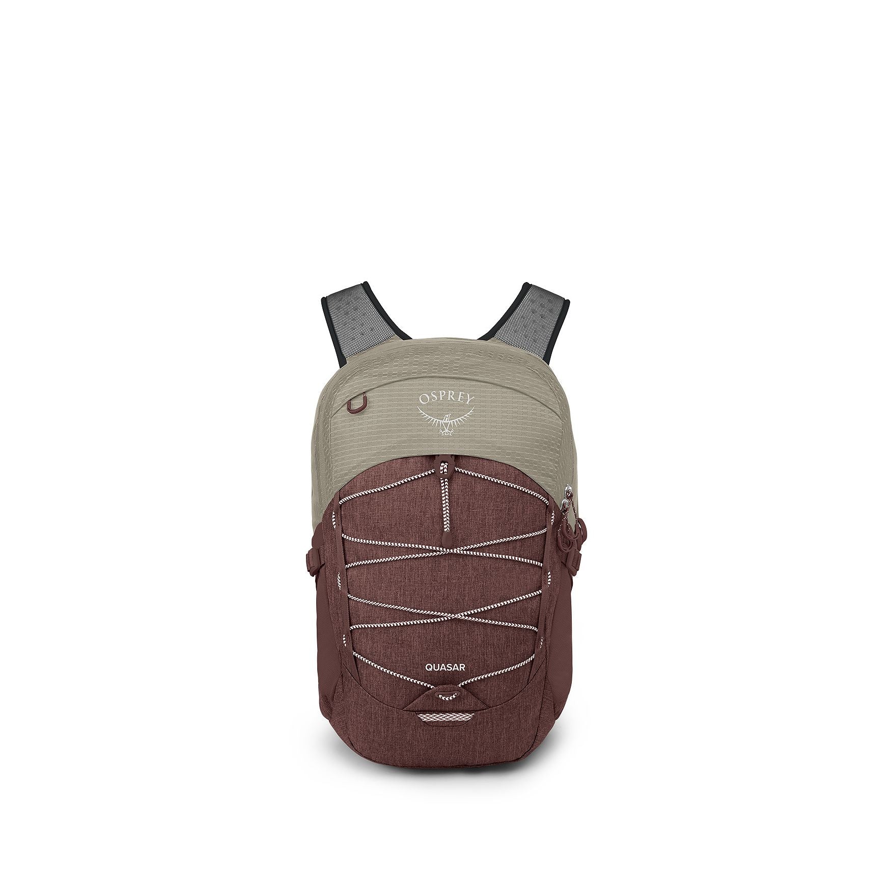 Osprey Quasar 26L Everyday Commute Backpack for Men & Women - Lightweight Laptop Backpack with Padded Sleeve - Sawdust Tan/Raisin Red - Perfect for Work, Travel & Outdoor Adventures