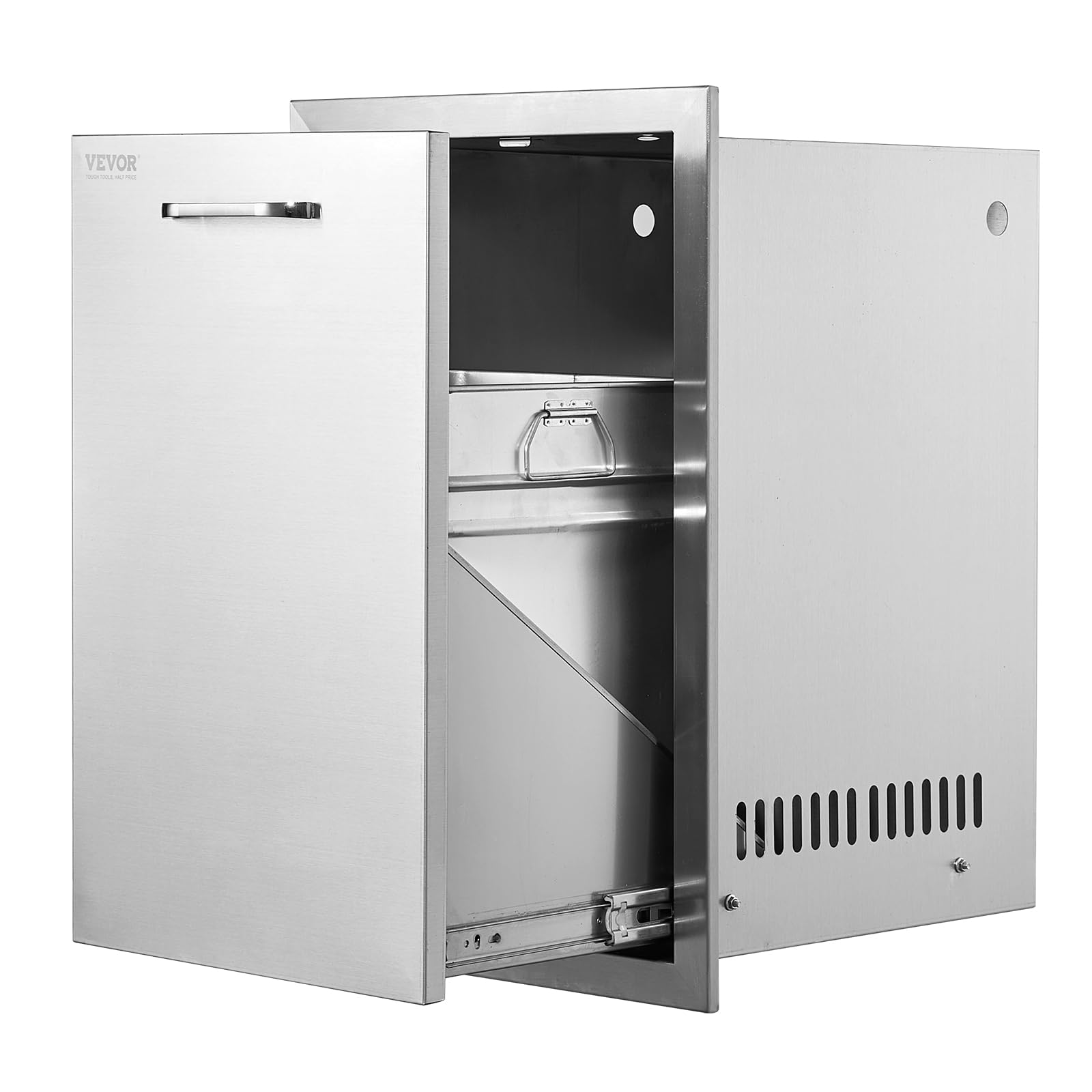 VEVOR Stainless Steel Pull Out Trash Drawer for Outdoor Kitchen - 16