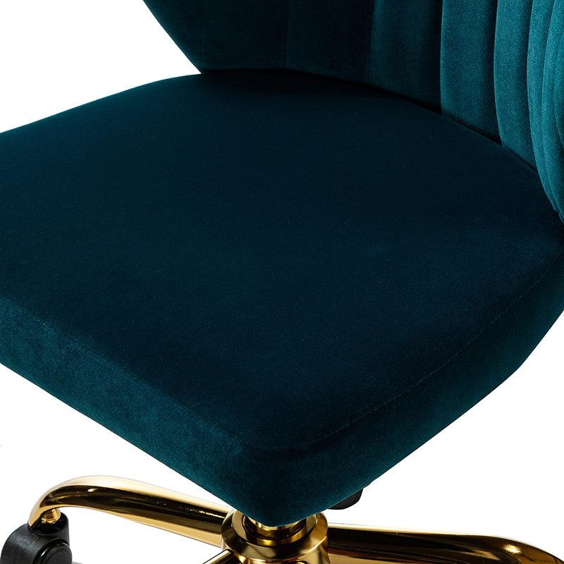 Premium Chandra Velvet Office Chair - Ergonomic Executive Desk Chair with Lumbar Support for Home & Office Workspaces - Comfortable Modern Computer Chair for Long Hours of Sitting